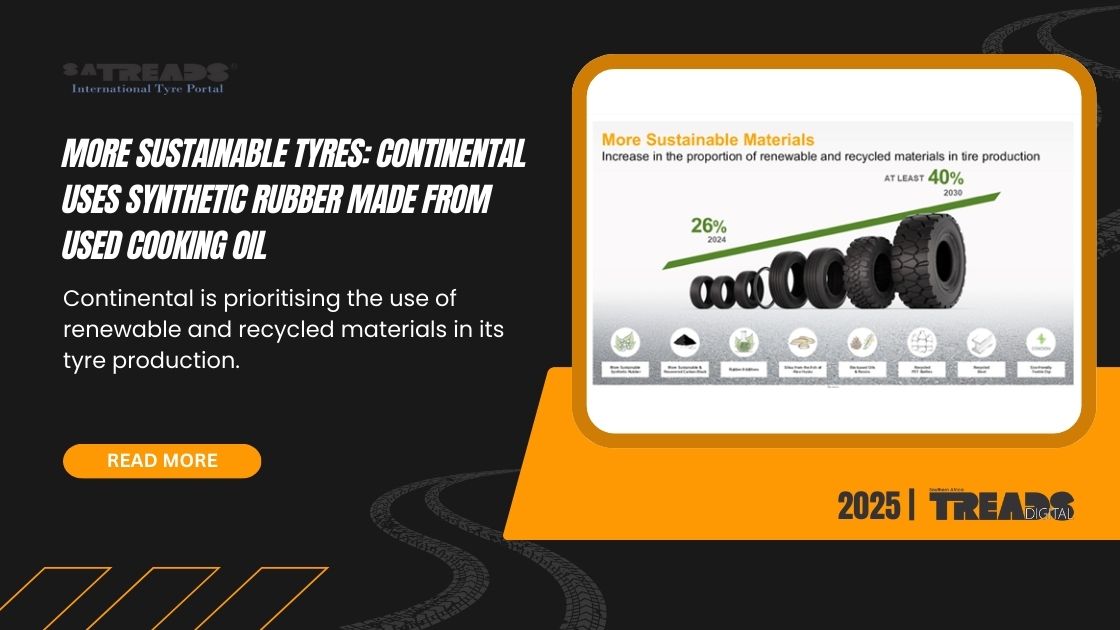More Sustainable Tyres: Continental Uses Synthetic Rubber Made from Used Cooking Oil